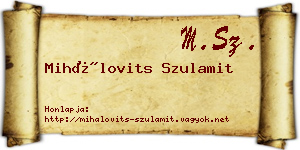 Mihálovits Szulamit névjegykártya